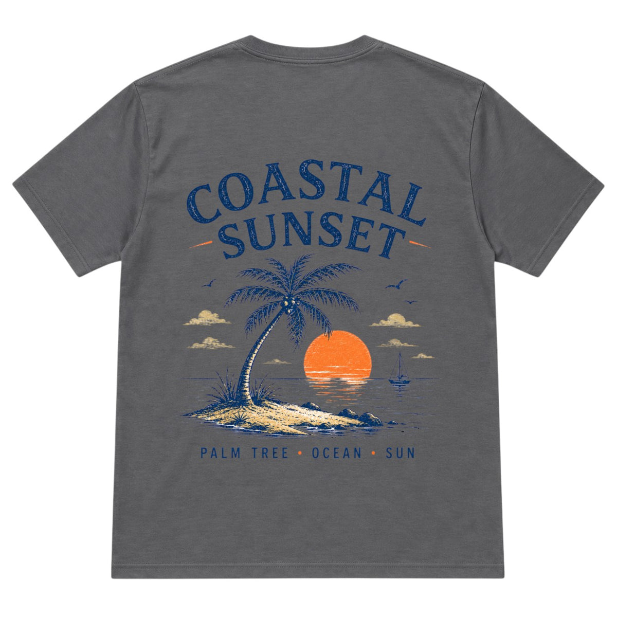 Coastal Sunset – Palm Tree Ocean Sun
