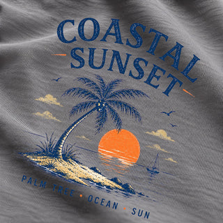 Coastal Sunset – Palm Tree Ocean Sun