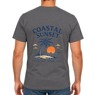 Coastal Sunset – Palm Tree Ocean Sun