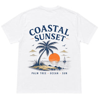 Coastal Sunset – Palm Tree Ocean Sun